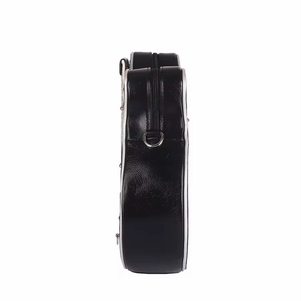 Guitar-Shaped Black and Cream Crossbody Bag - Picture 2 of 2